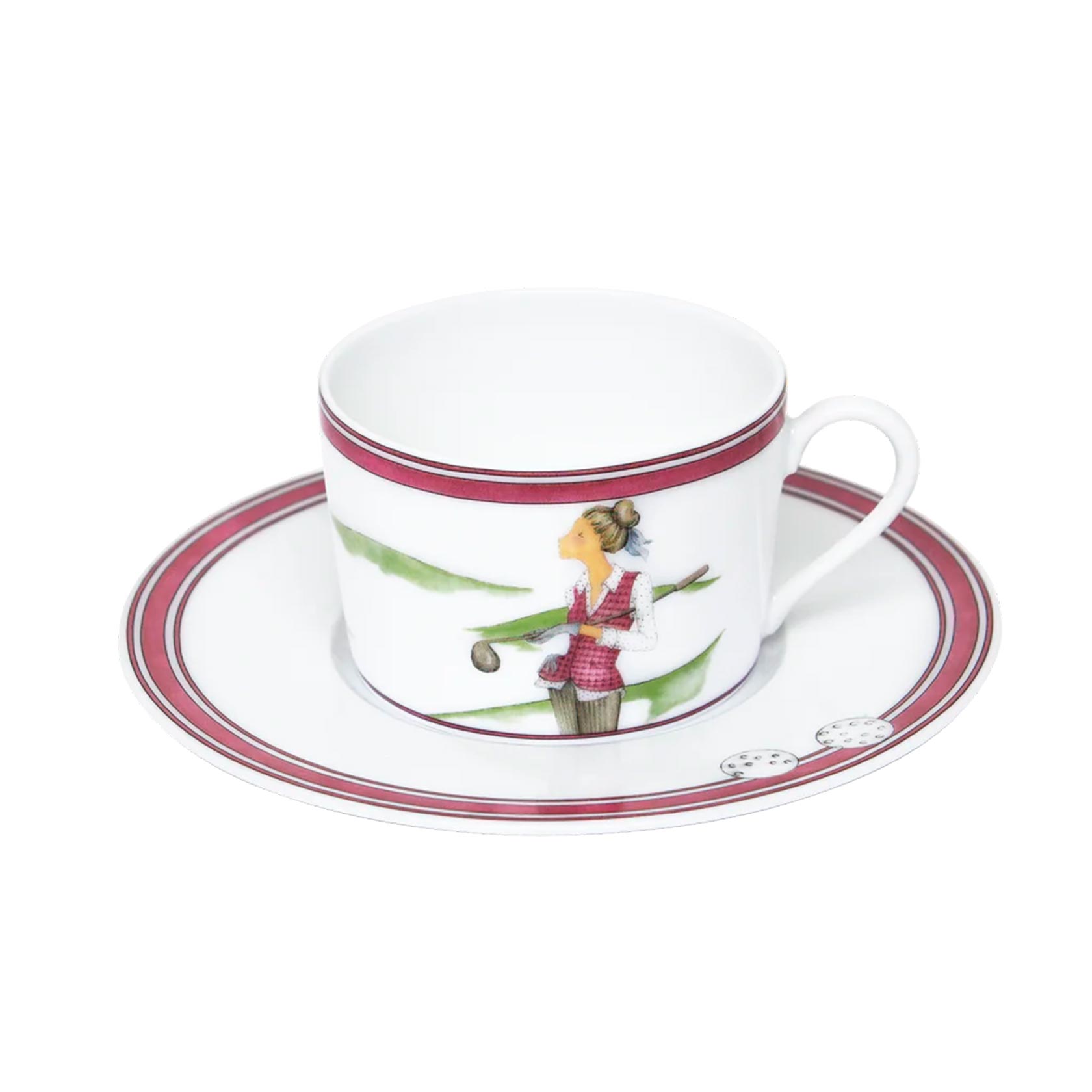 Set of 2 tea cups & saucers