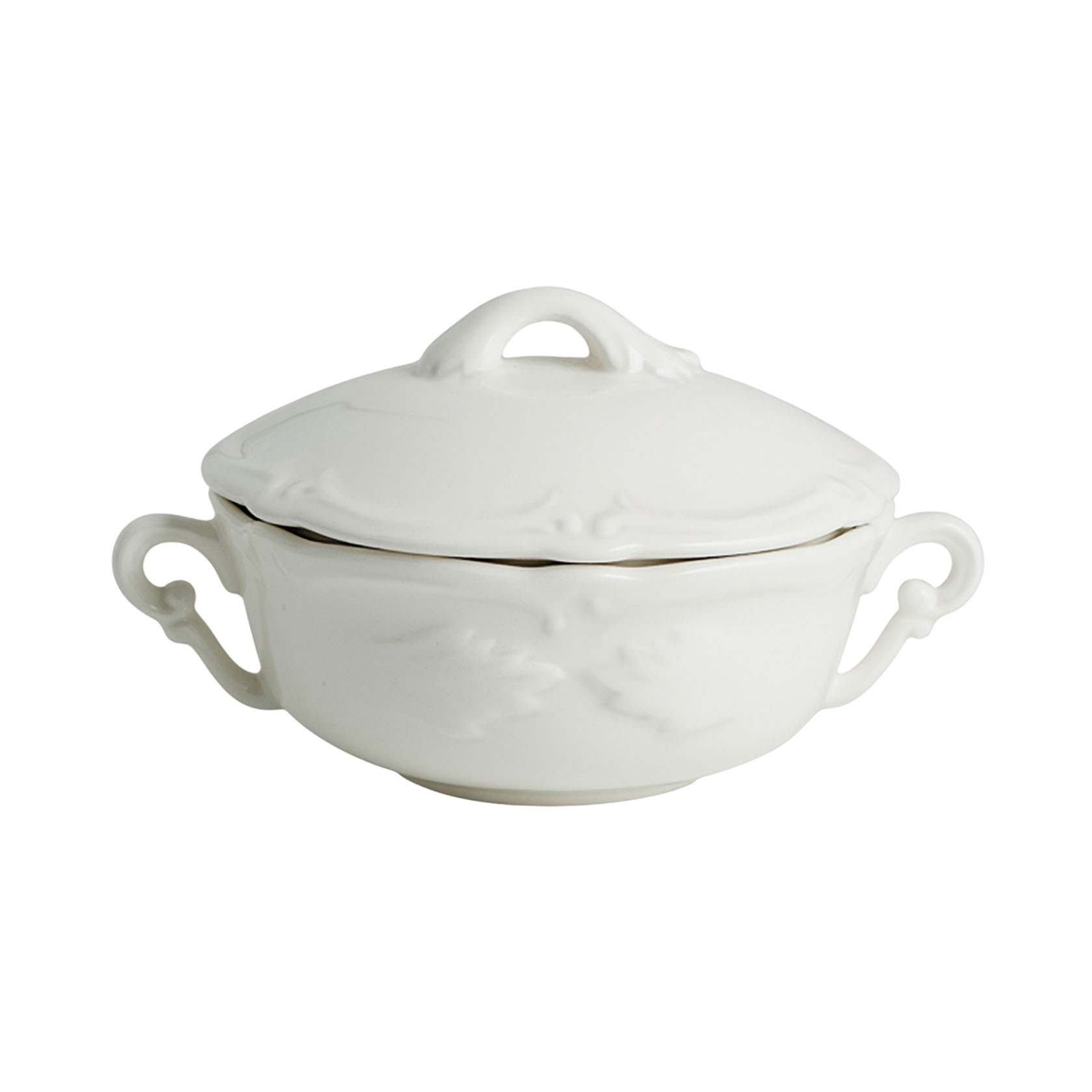 Covered bouillon bowl with lugs