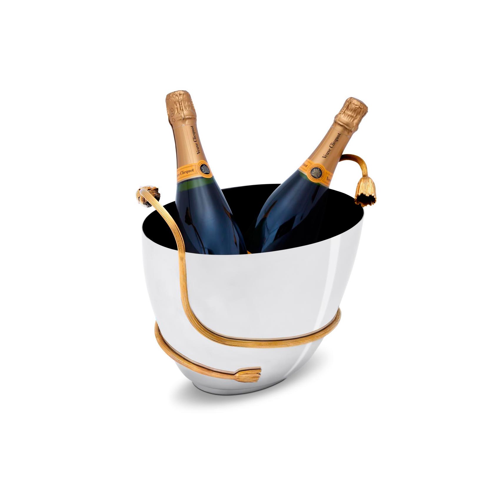 Deco Leaves - Stainless Champagne Bucket