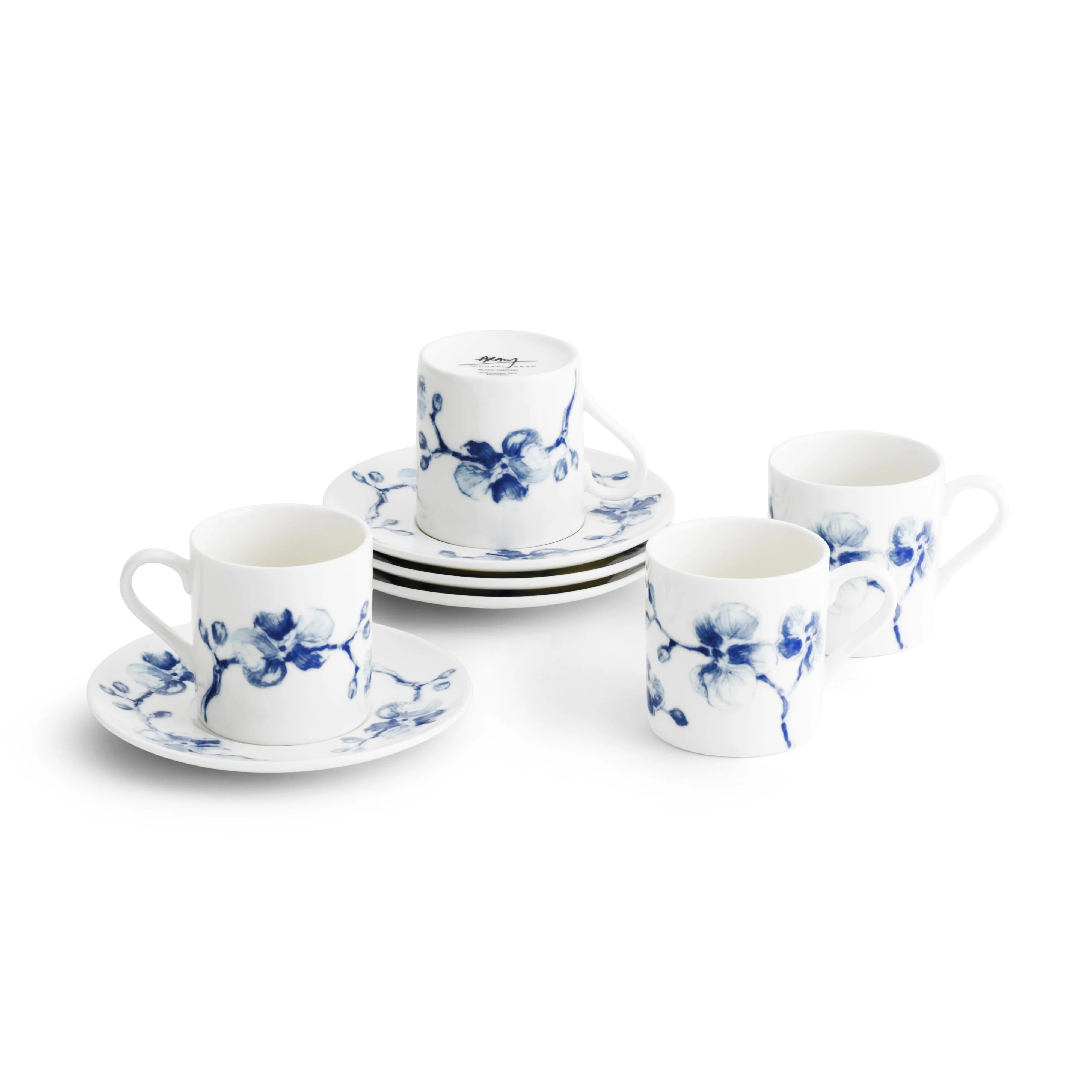 Set of 4 coffee cups & saucers