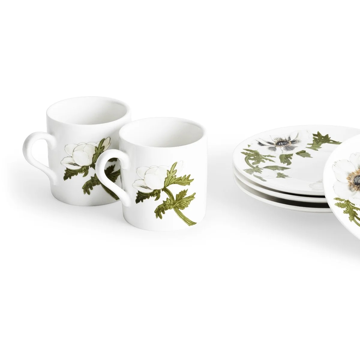 Set of 4 coffee cups & saucers