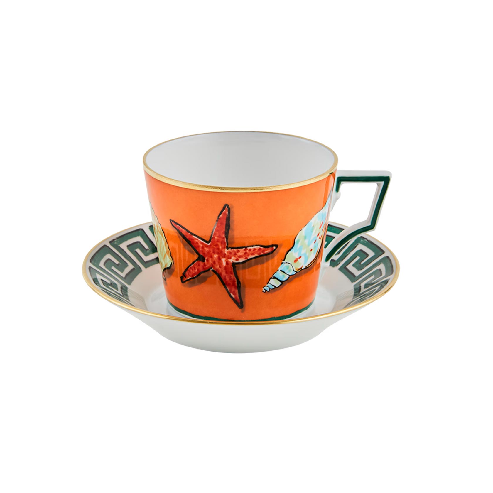 Set of 2 tea cups & saucers