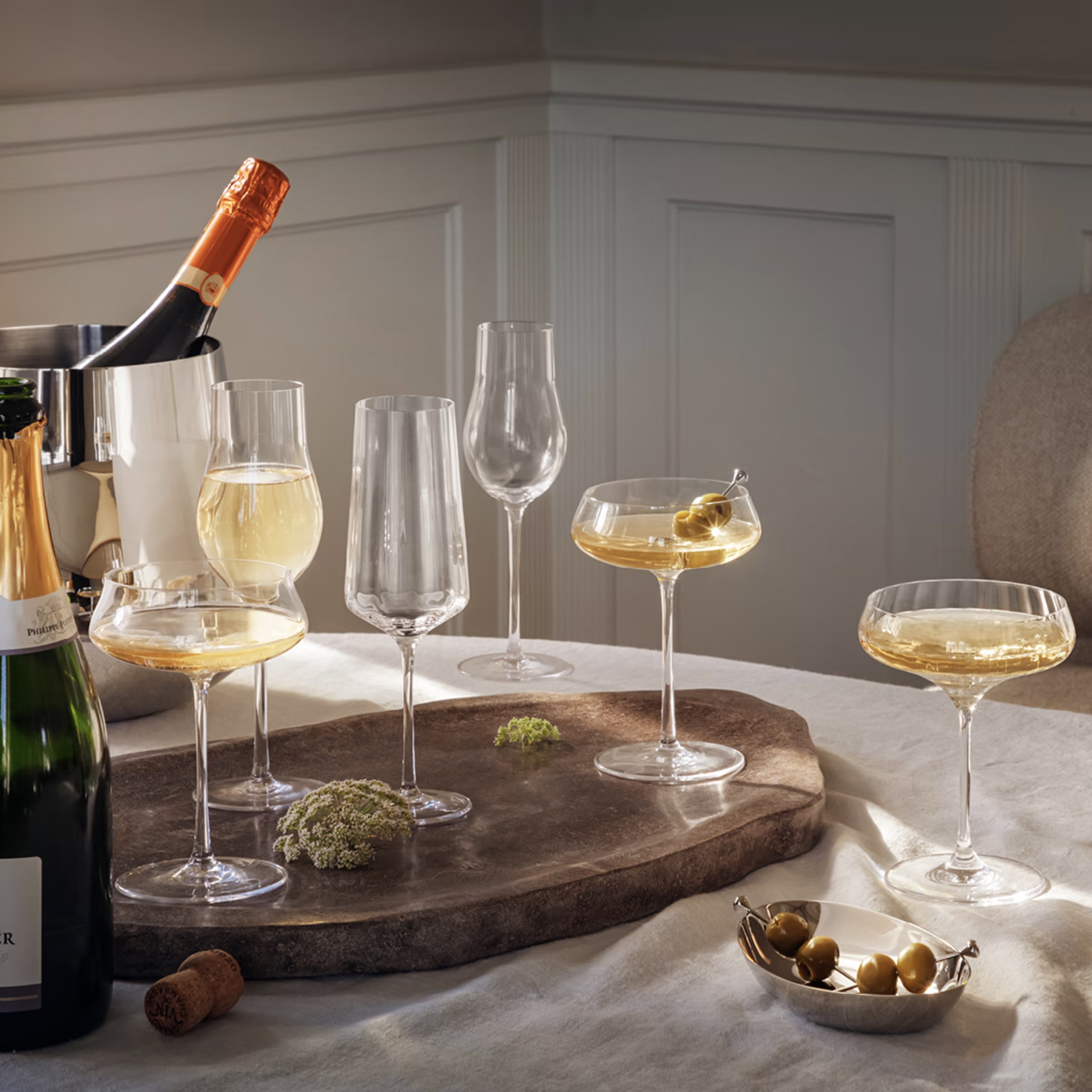 Set of 6 champagne flutes