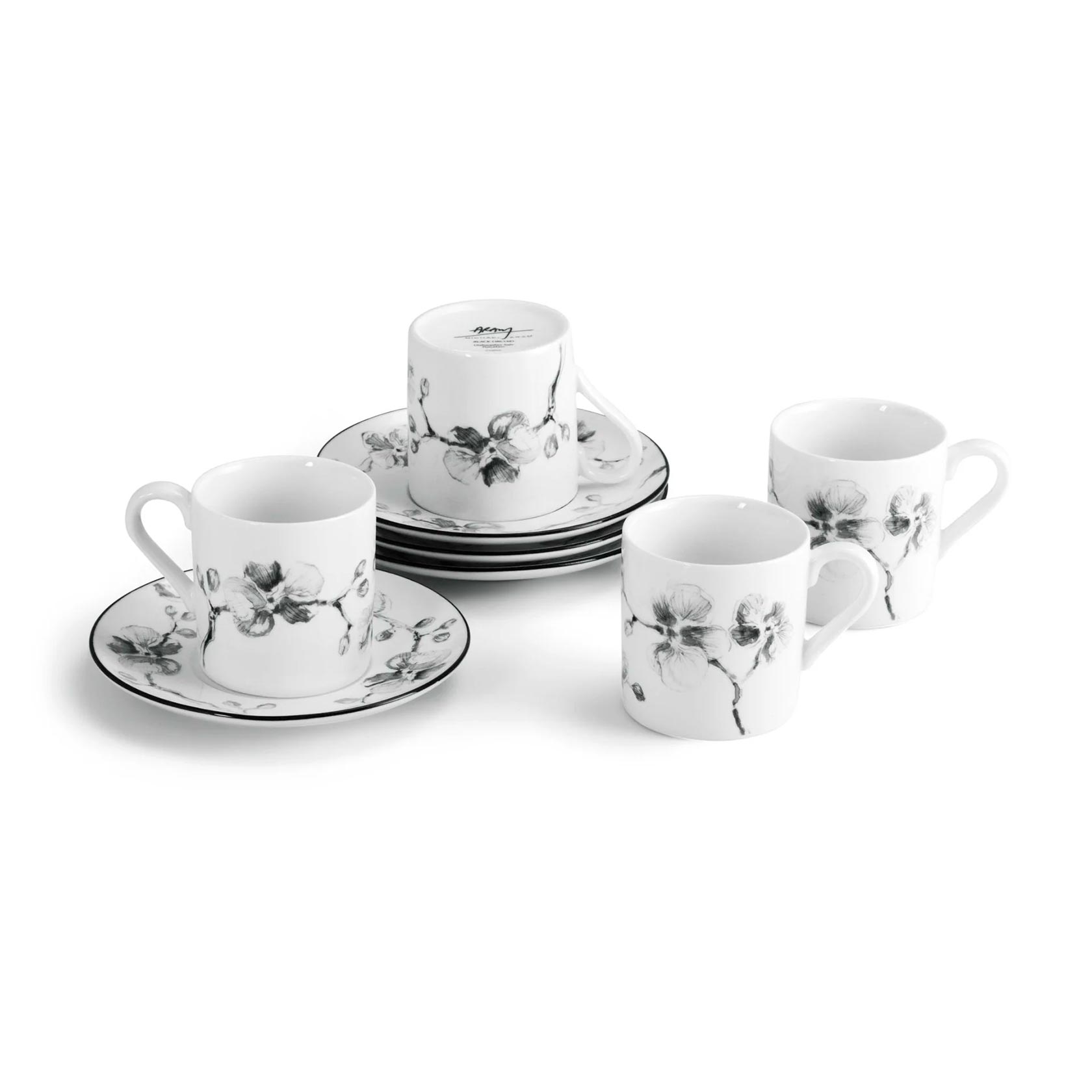 Set of 4 coffee cups & saucers