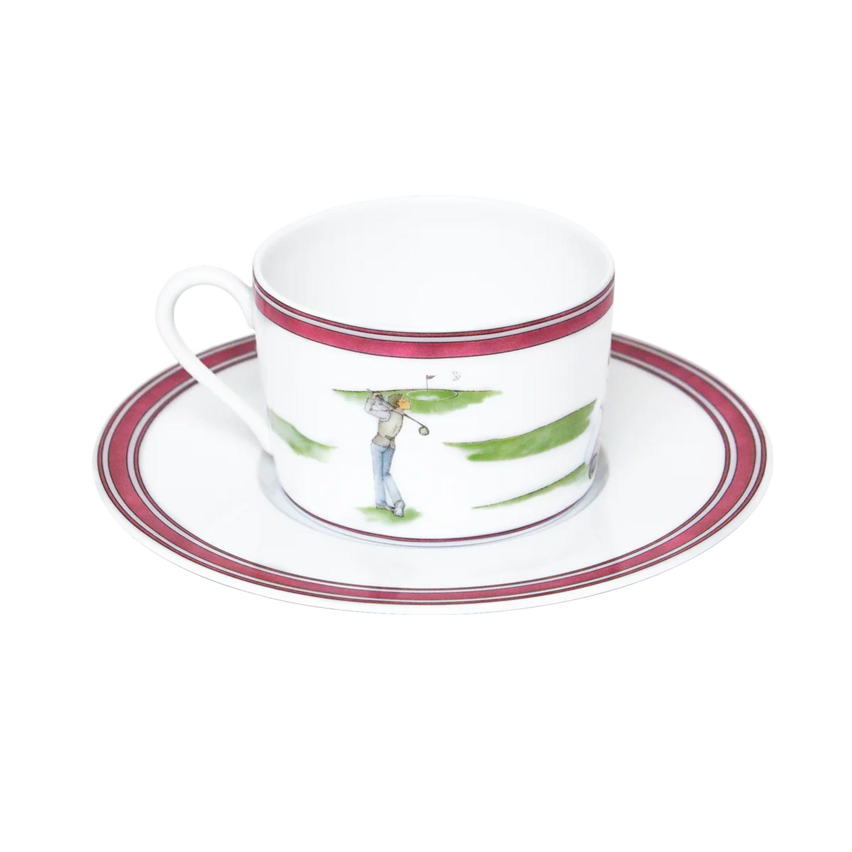 Set of 2 tea cups & saucers