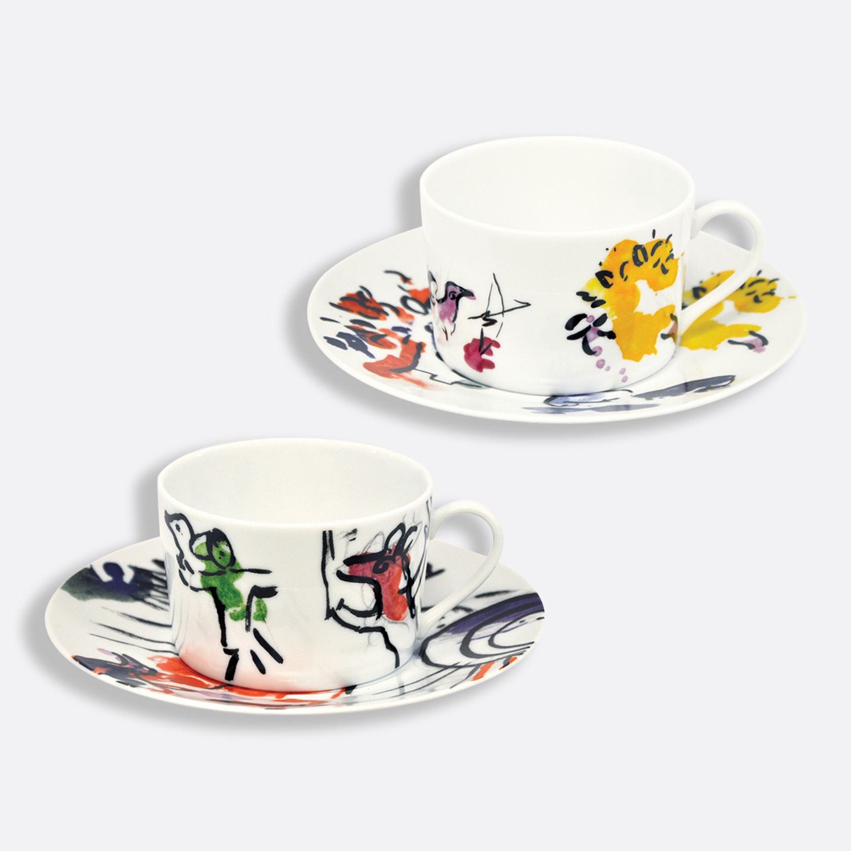 Set of 2 Breakfast Cups & Saucers 