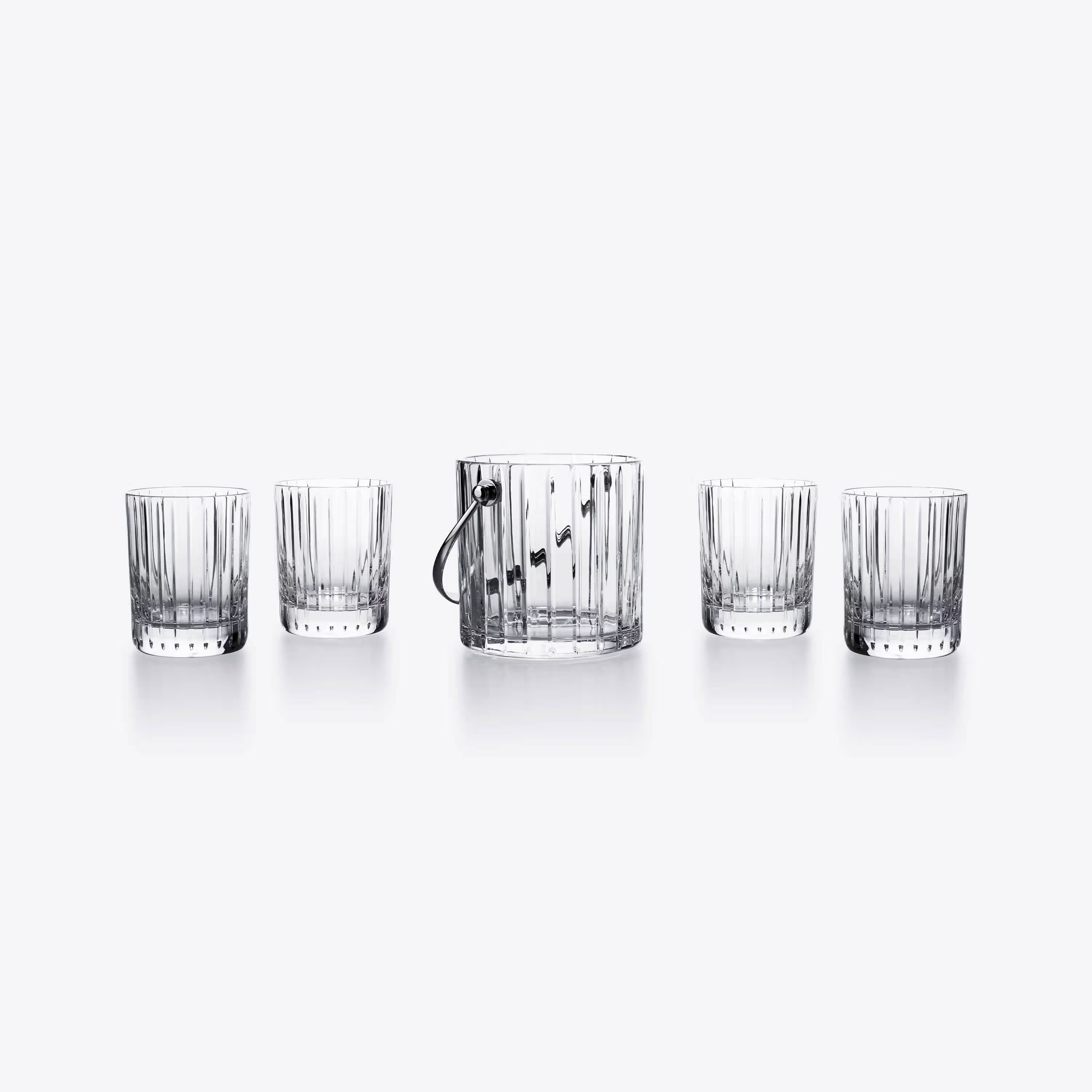 Set of 4 Highballs and Ice Bucket