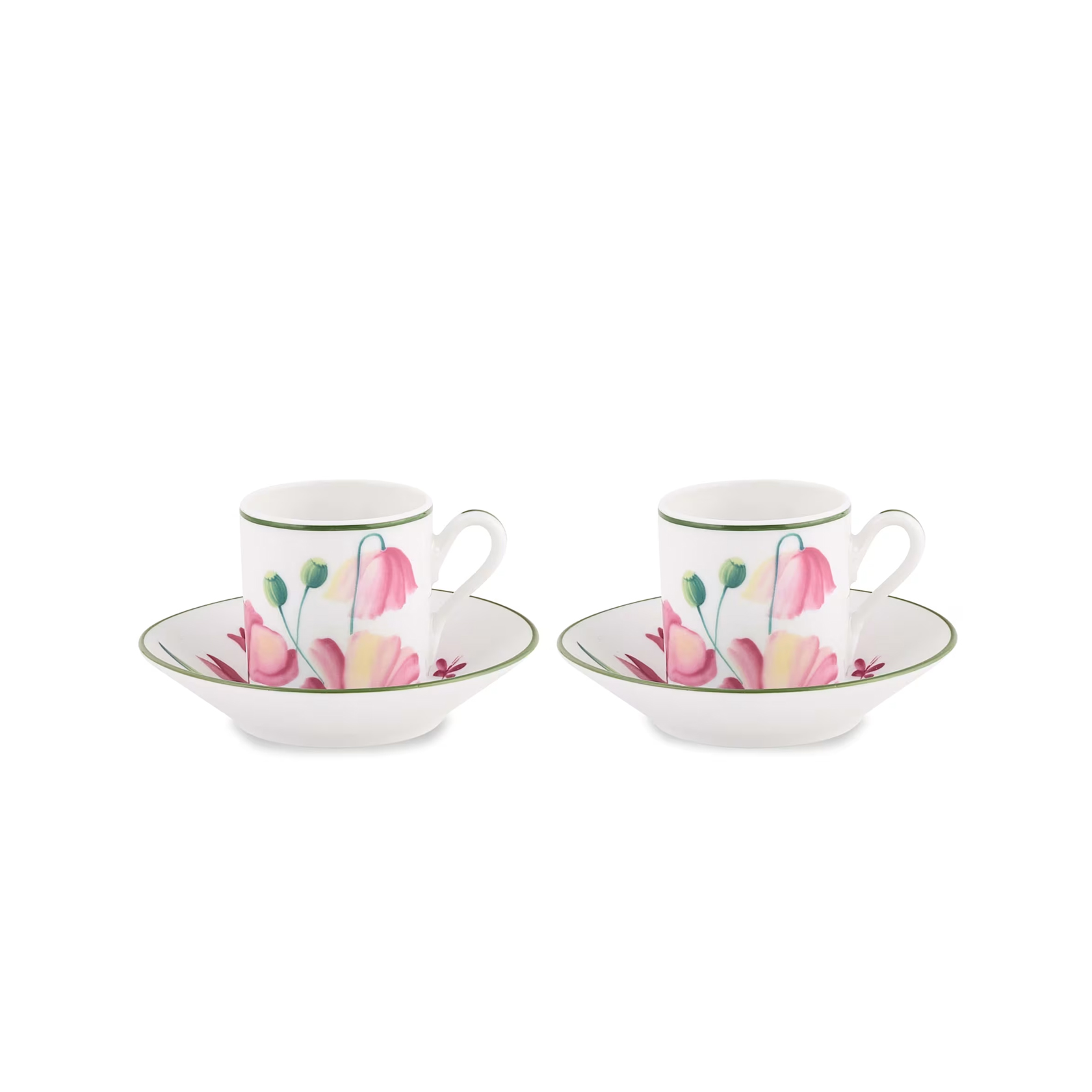 Set of 2 coffee cups & saucers
