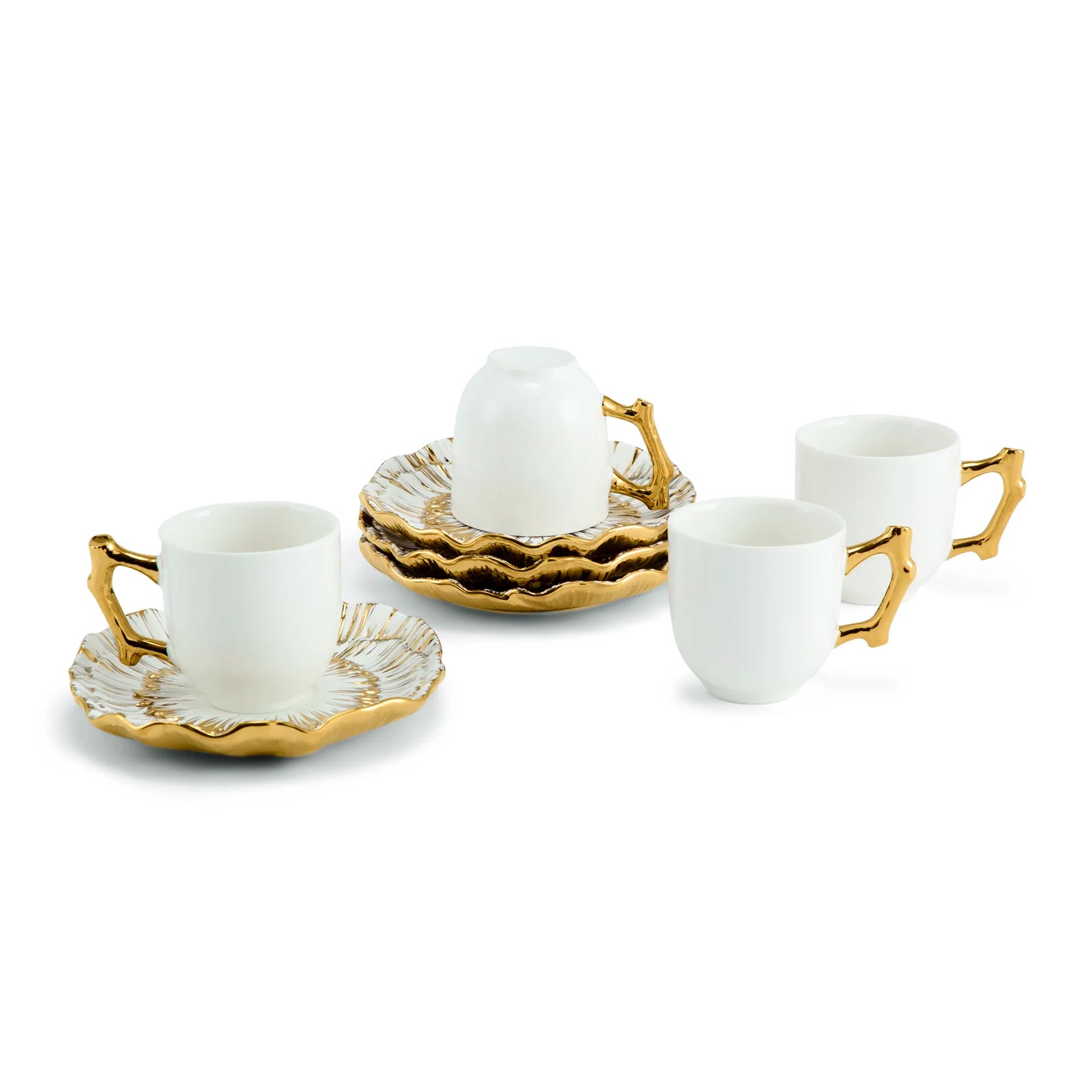 Set of 4 coffee cups & saucers