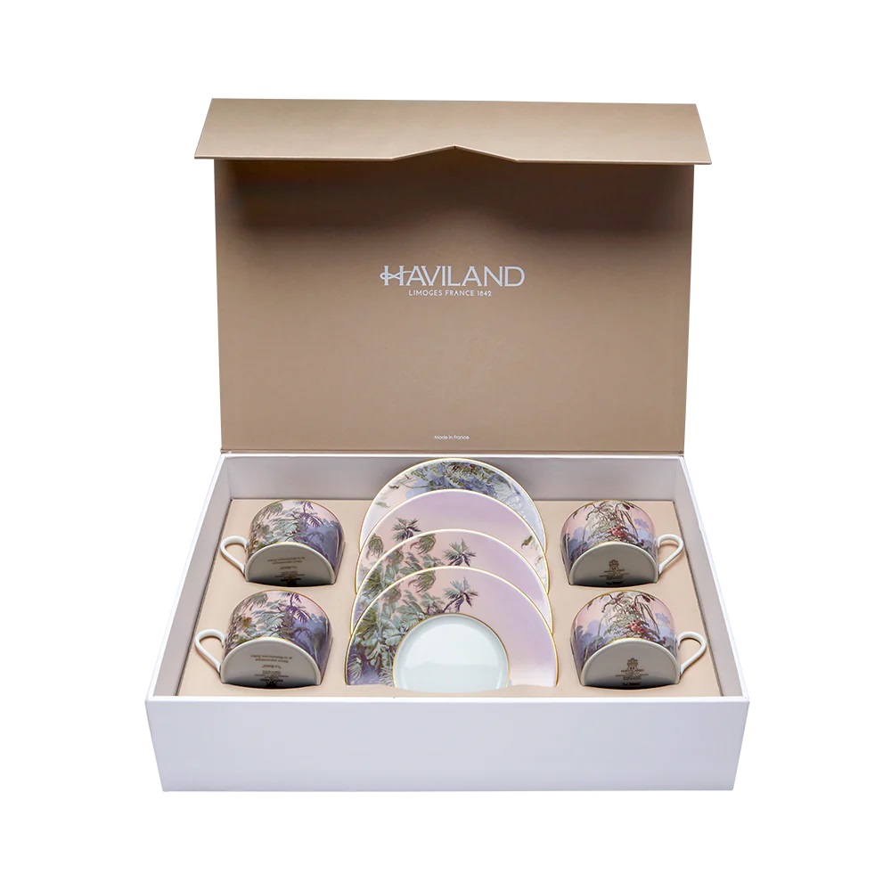 Set of 4 Teacups & Saucers