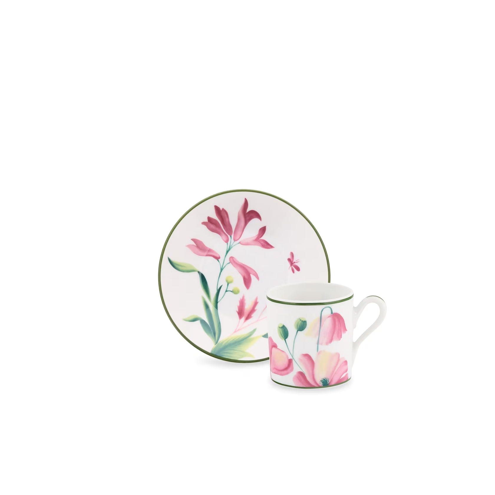 Set of 2 coffee cups & saucers