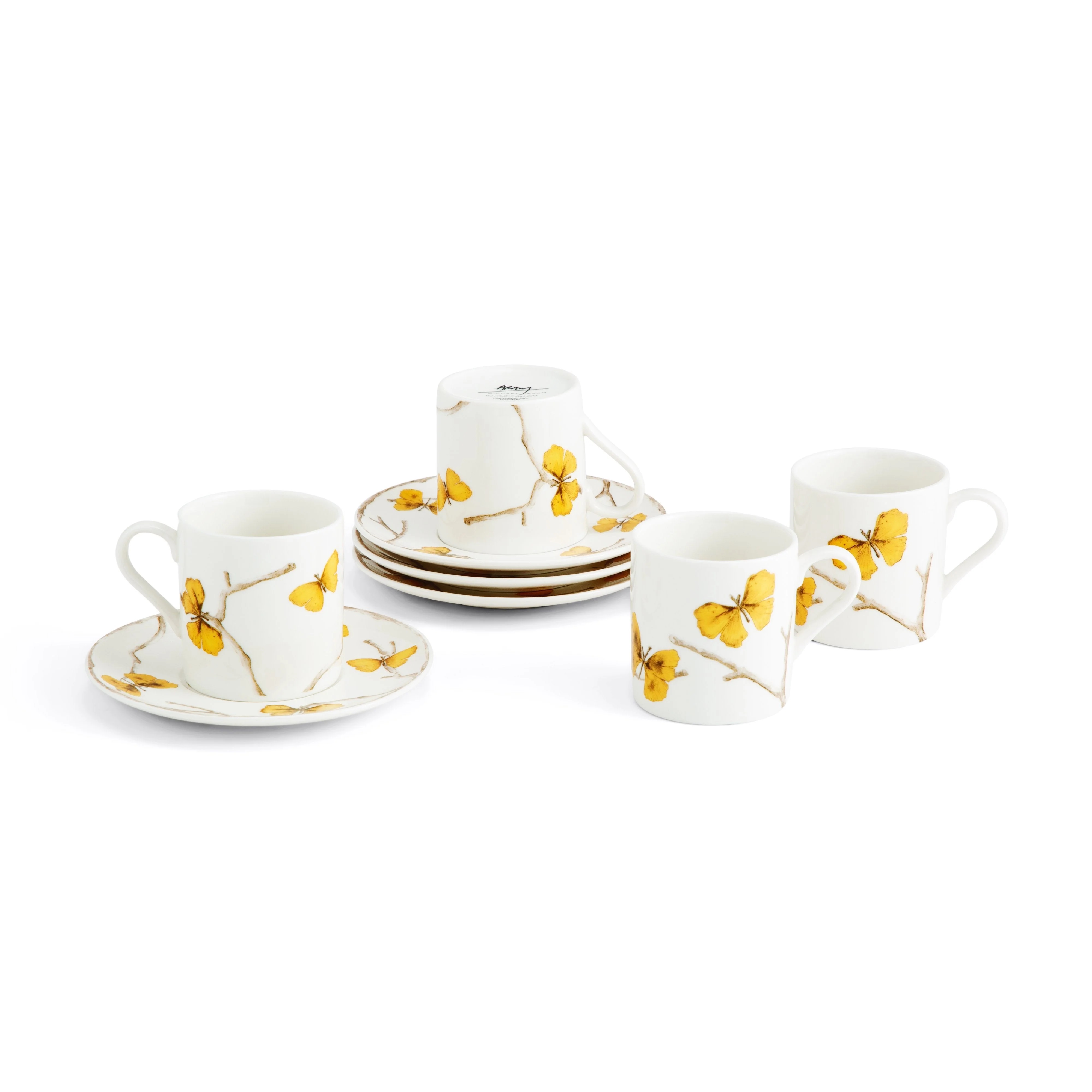 Set of 4 coffee cups & saucers