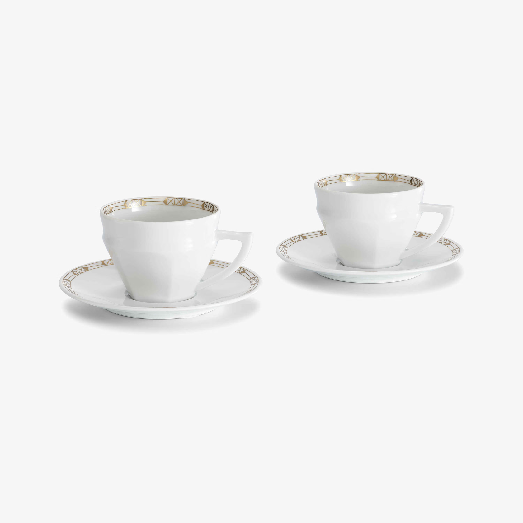 Set of 2 Tea Cups & Saucers