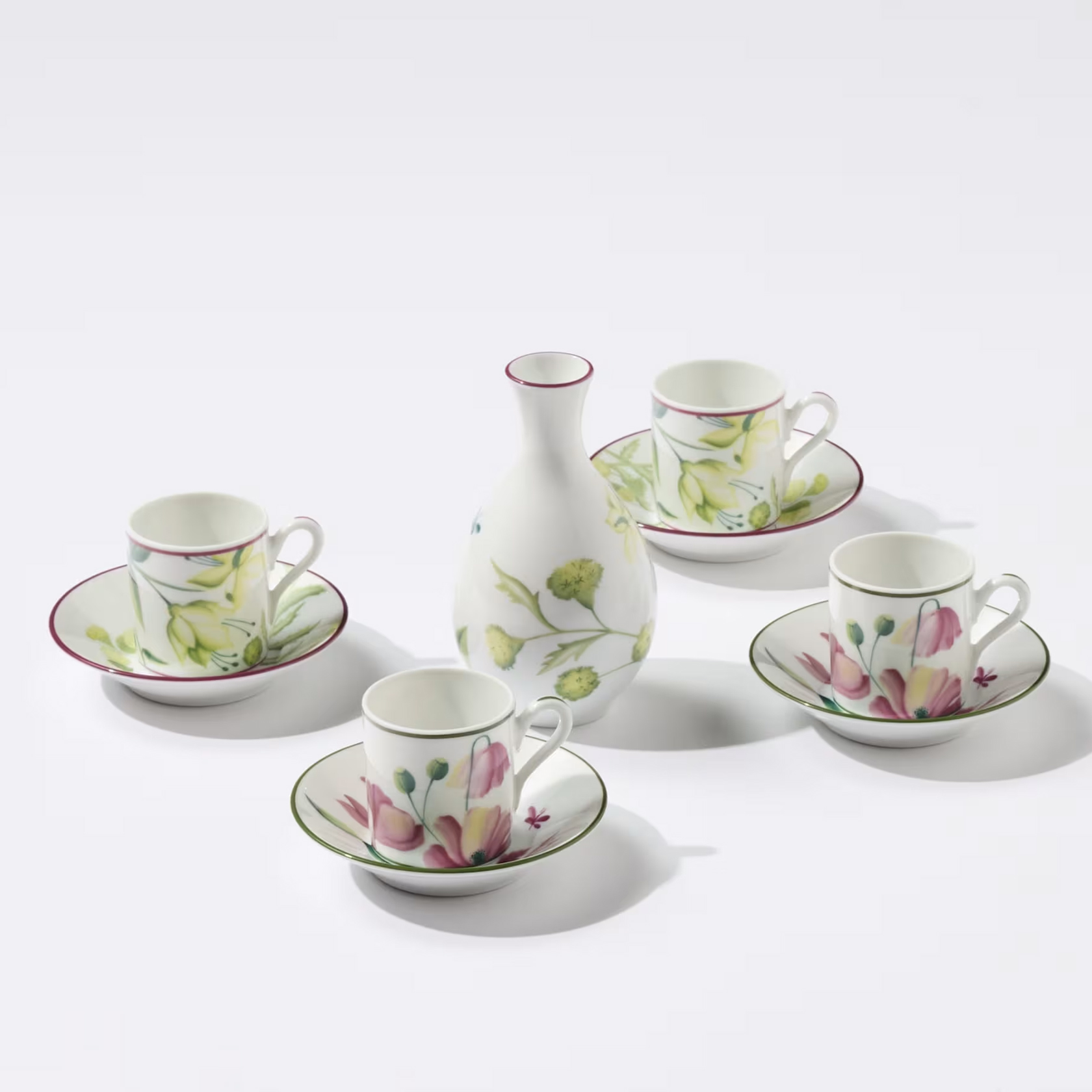 Set of 2 coffee cups & saucers