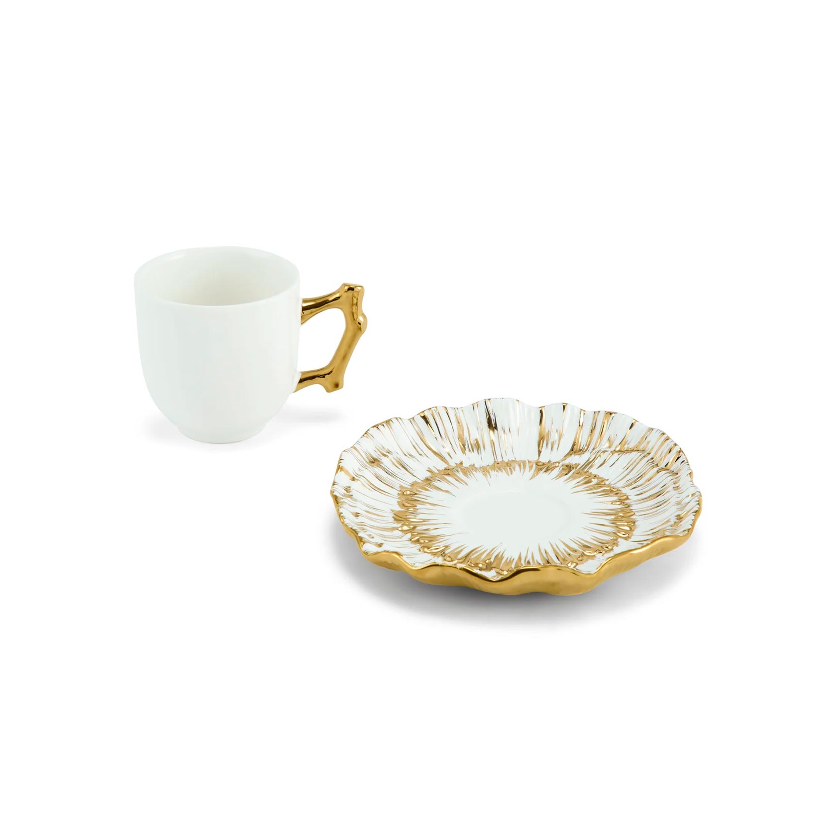 Set of 4 coffee cups & saucers