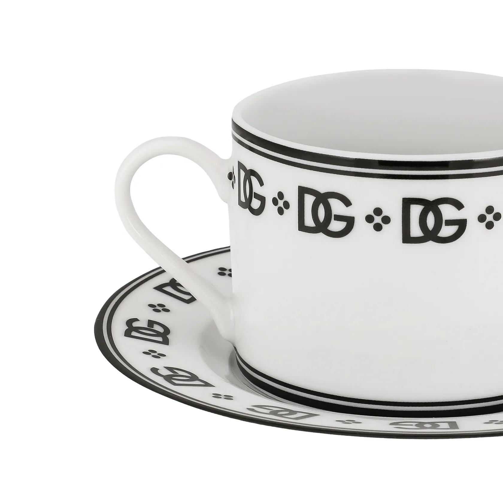 Set of 2 tea cups and saucers