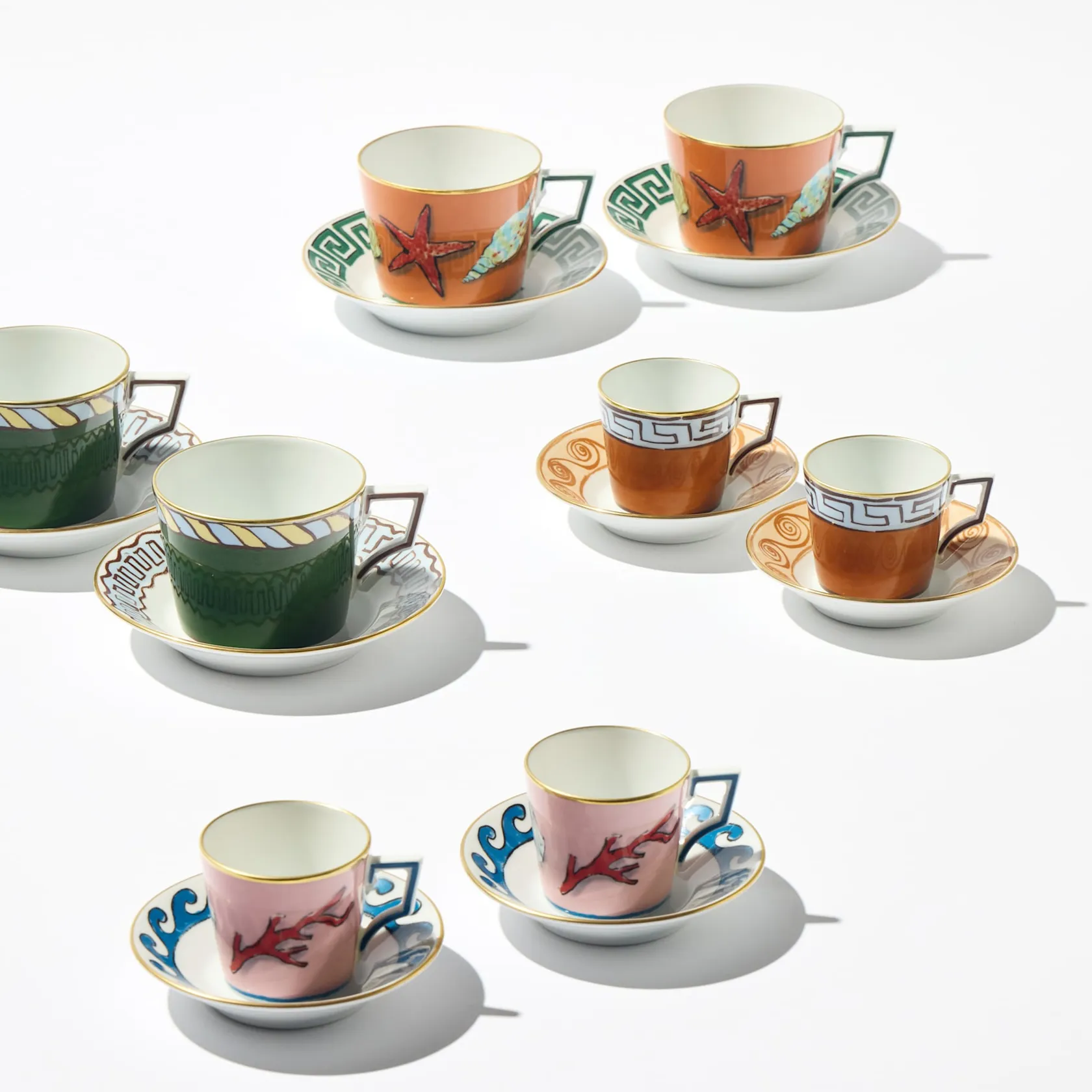 Set of 2 coffee cups & saucers