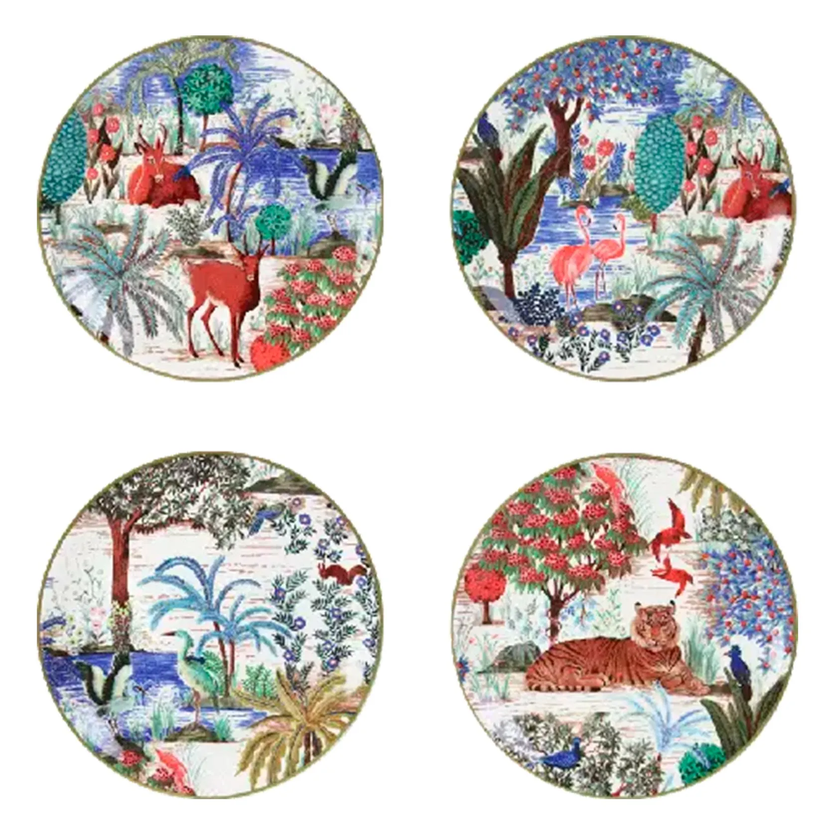 Set of 4 canape plates