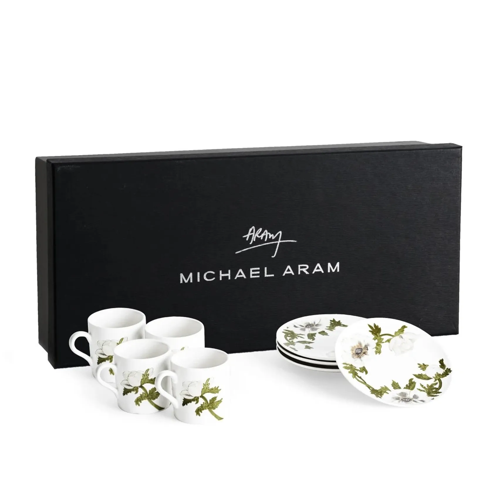 Set of 4 coffee cups & saucers