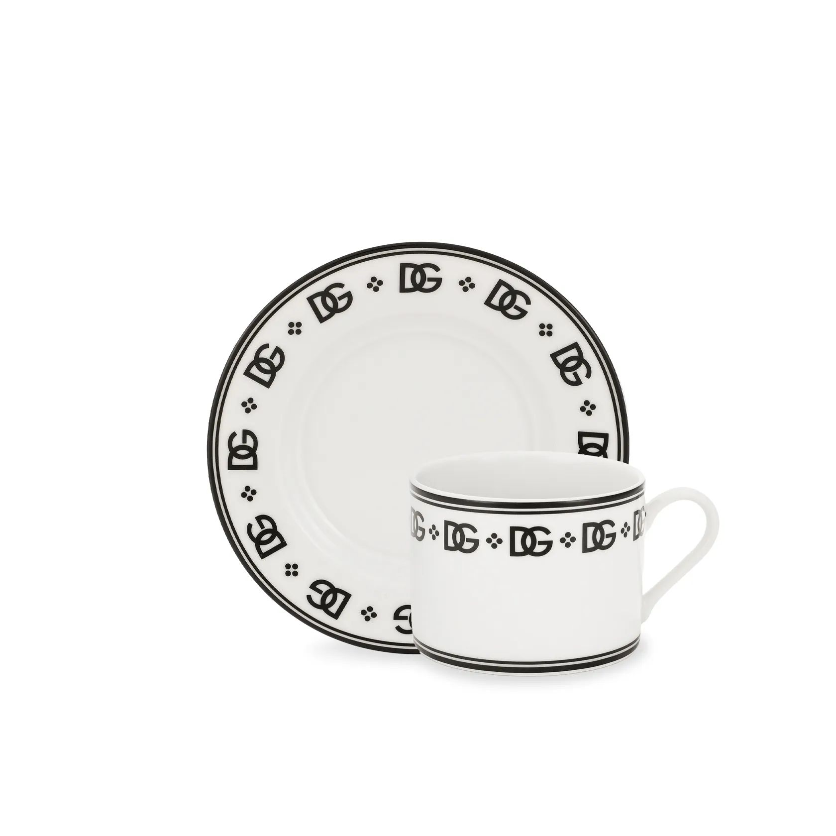 Set of 2 tea cups and saucers