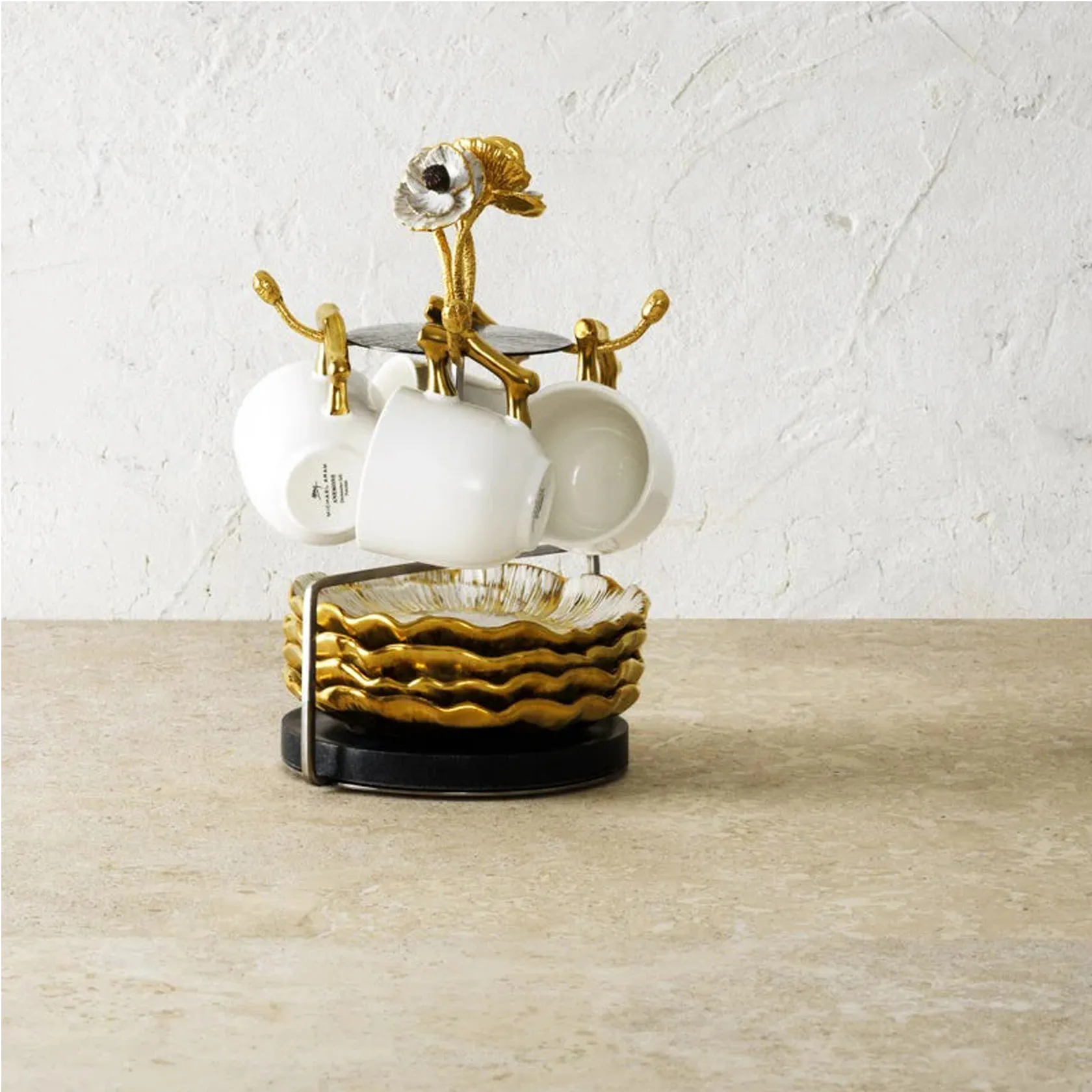 Set of 4 coffee cups & saucers