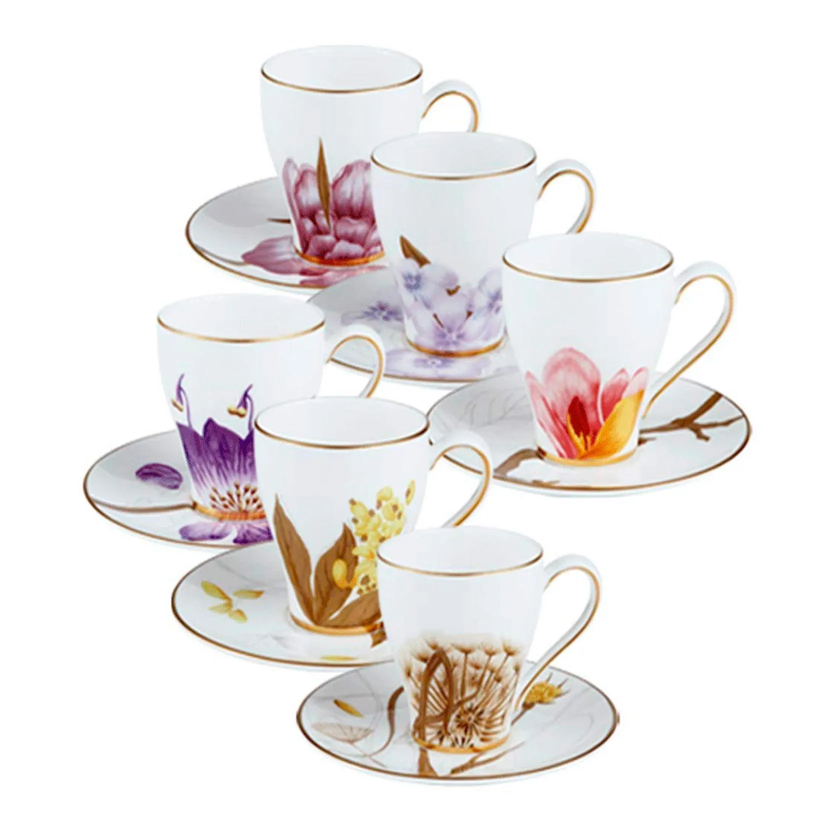 Espresso cup and saucer 100 ml, 6 pcs