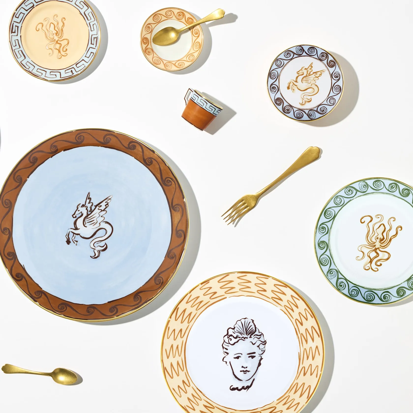 Set of 2 coffee cups & saucers